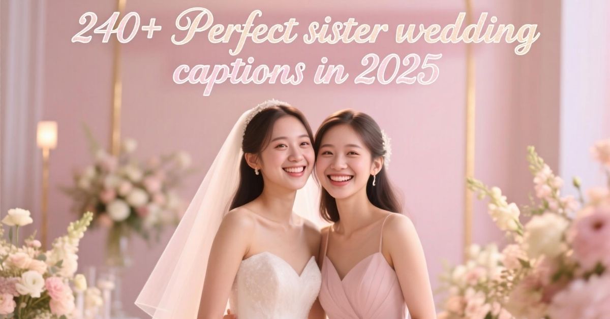 240+ Perfect sister wedding captions in 2025