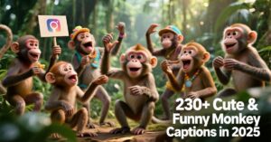 230+ Cute & Funny Monkey Captions in 2025